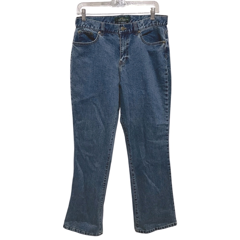 LAUREN RALPH LAUREN WOMENS CLASSIC BOOTCUT DENIM MEDIUM WASH BLUE JEANS SIZE 10